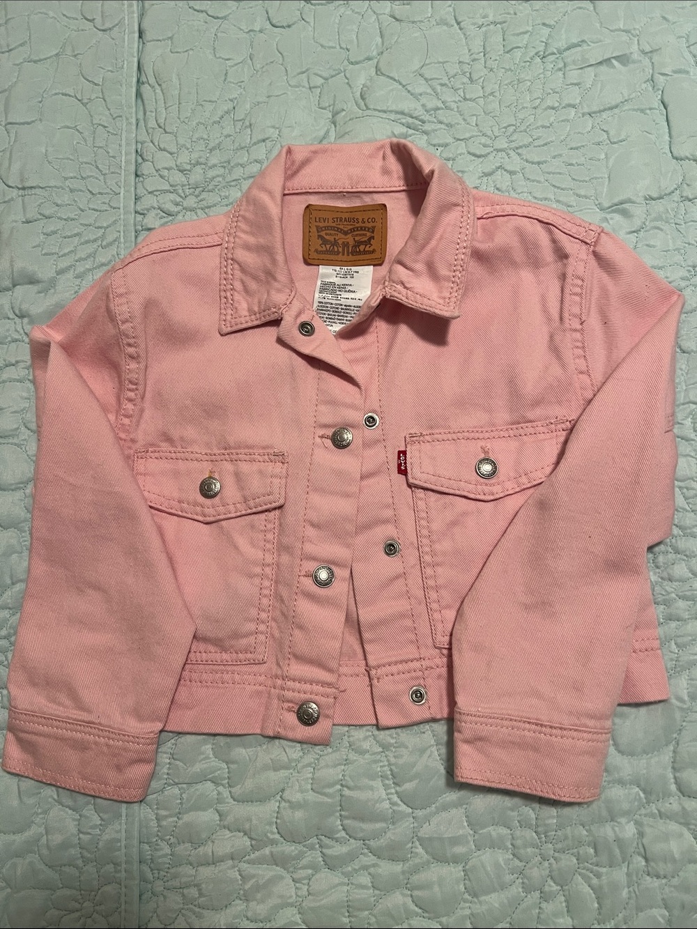 Levi's Girls Light Pink Denim Jacket, 100%Cotton